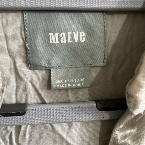 Anthropologie MAEVE gold Velvet Long Sleeve Button-up Tunic Shirt - Picture 3 of 3